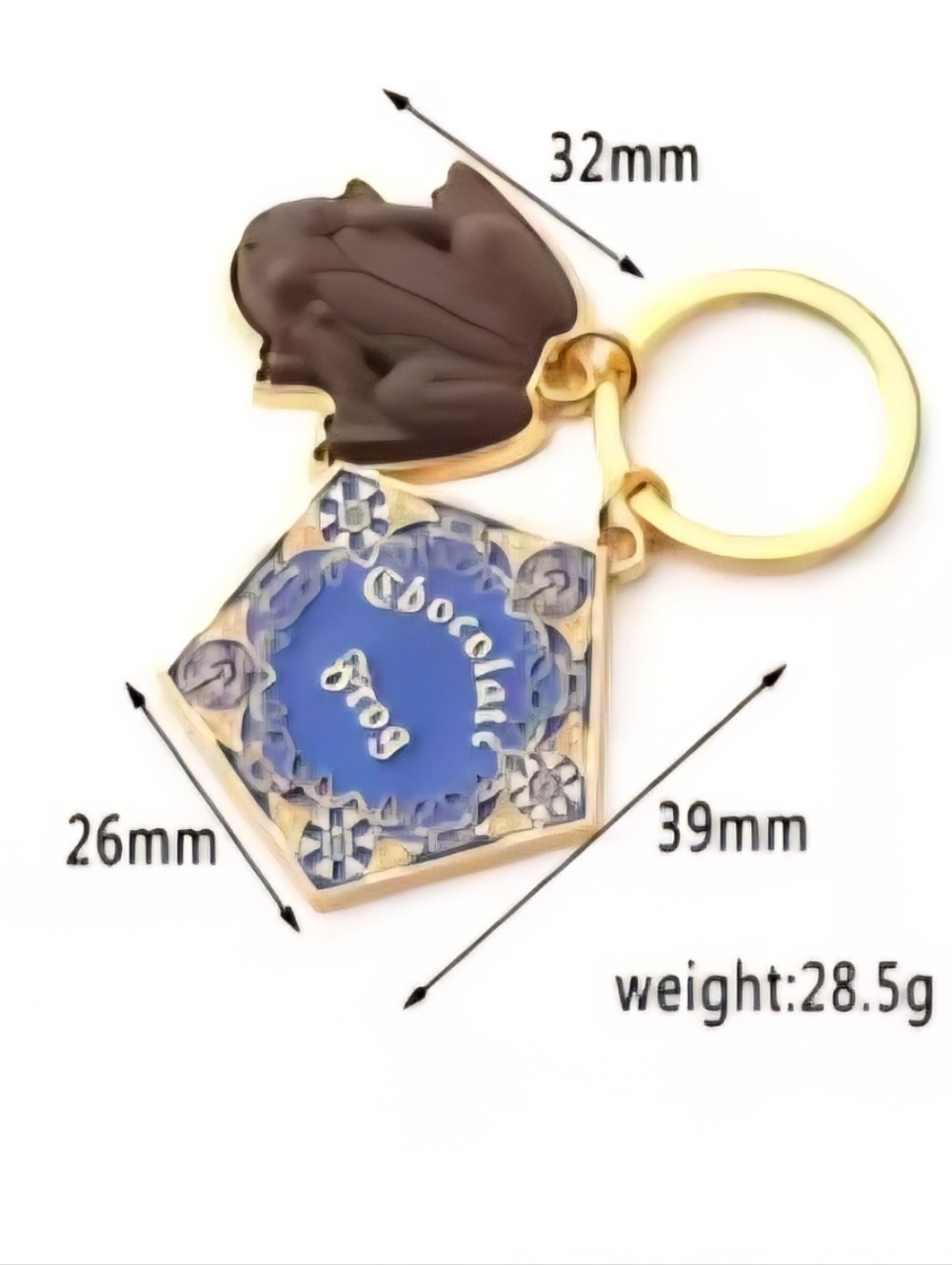 New Harry Potter Gold-Tone Brown Chocolate Frog Keychain #1193-232
